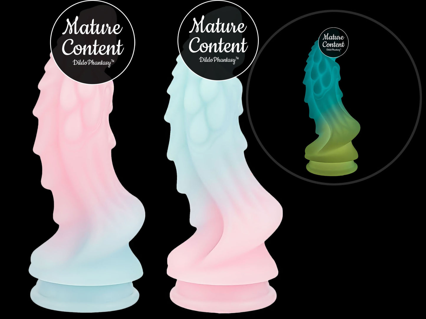 DildoPhantasy™ | GlowingCandy - Lumnicent light colored dragon dildos